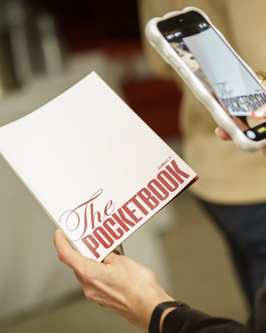The PocketBook magazine, Edition 3, being photographed